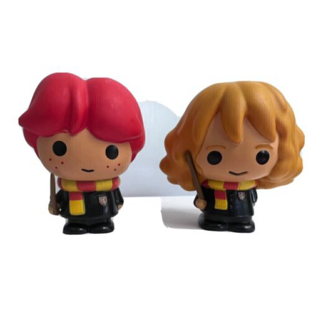Headstart Hermione Granger & Ron Weasley Holding A Wand 4” Figures Harry Potter